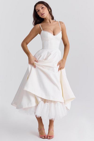 Luce | Midi Dress - IVORY MUSE